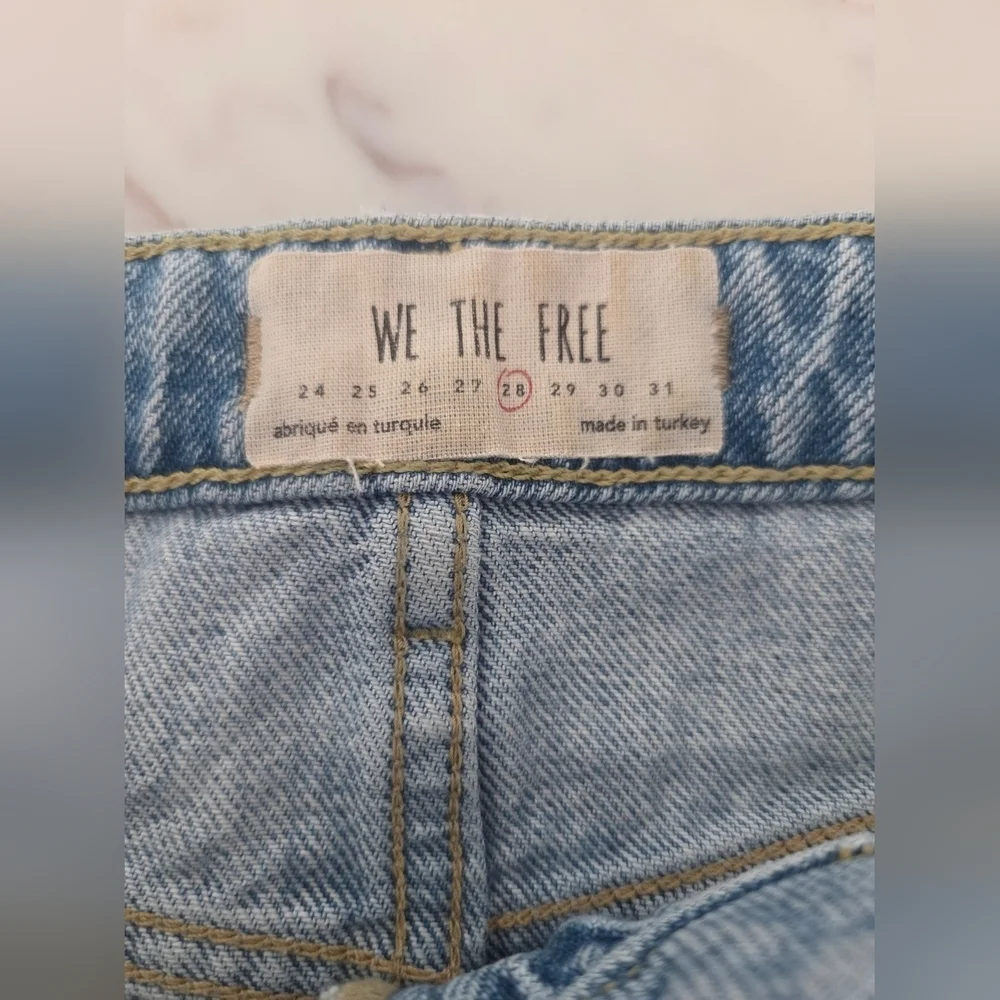 Free People We The Free Denim A Line Mini Jean Skirt Cut Off Distressed